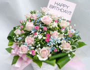 [0001]バースデーアレンジメント（ピンク）